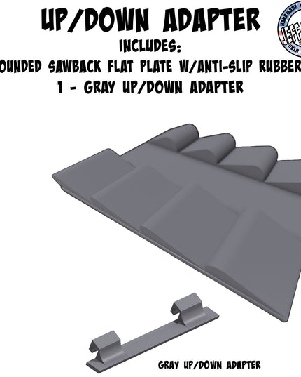 1/16- 1/18th Up / Down Plate - Flat / Bridge Plate - Rounded Sawback - Monster - Crawler Scale - Anti Slip Rubber Feet - Expandable