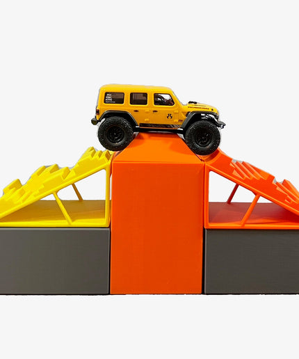 1/24th Ramp Level Up! Set 1 DUO KOTH - Ramp Set - 4 Ramps, 2 Level Ups & 1 Center Tower w 2 Plates - Crawler Scale - Anti Slip Rubber Feet