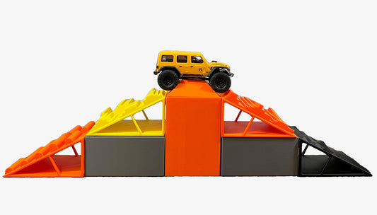 1/24th Ramp Level Up! Set 1 DUO KOTH - Ramp Set - 4 Ramps, 2 Level Ups & 1 Center Tower w 2 Plates - Crawler Scale - Anti Slip Rubber Feet