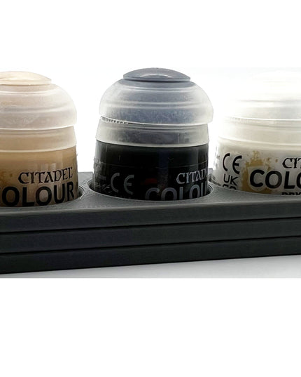Citadel Colour 33mm Paint Bottle Holder - Holds 3 Citadel Colour 33mm Bottles - With Anti-Slip Rubber Feet - 3D Printed