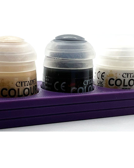 Citadel Colour 33mm Paint Bottle Holder - Holds 3 Citadel Colour 33mm Bottles - With Anti-Slip Rubber Feet - 3D Printed