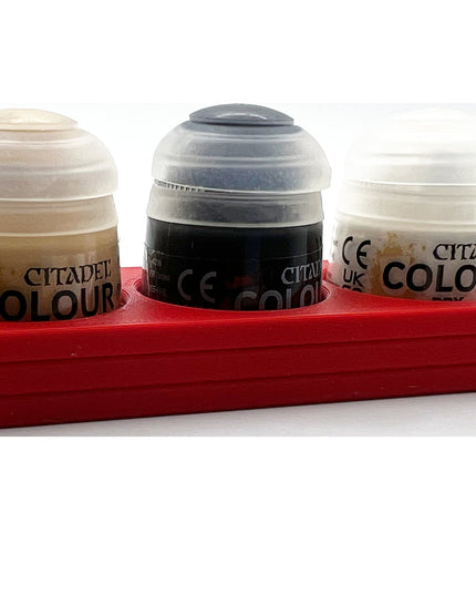 Citadel Colour 33mm Paint Bottle Holder - Holds 3 Citadel Colour 33mm Bottles - With Anti-Slip Rubber Feet - 3D Printed