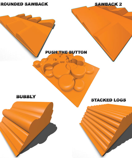 1/16-1/18th Set12 Flat Flat / Bridge Plate Set - 5 Bridge Plates - Monster Truck - Crawler Scale - Anti Slip Rubber Feet - Expandable