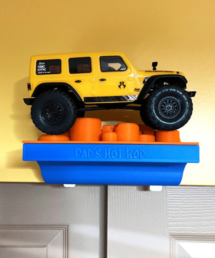 1/24th RC Car Truck Display Stand / Small Lego Wall Mount with Storage - SCX24 - Customizable - Fathers Day