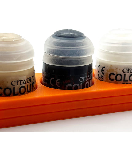 Citadel Colour 33mm Paint Bottle Holder - Holds 3 Citadel Colour 33mm Bottles - With Anti-Slip Rubber Feet - 3D Printed