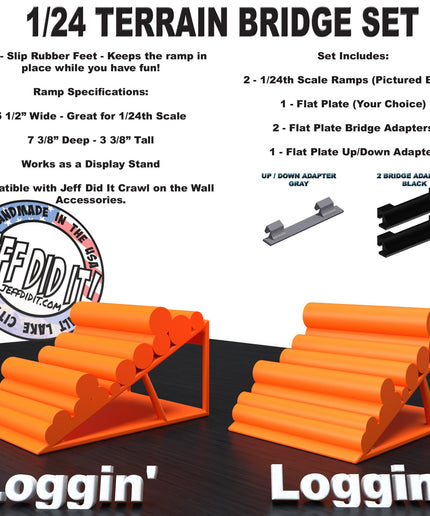 1/24th Ramp Loggin' and Loggin' - Bridge Set - Monster Truck - Crawler Scale - Display - Includes Anti Slip Rubber Feet - Expandable