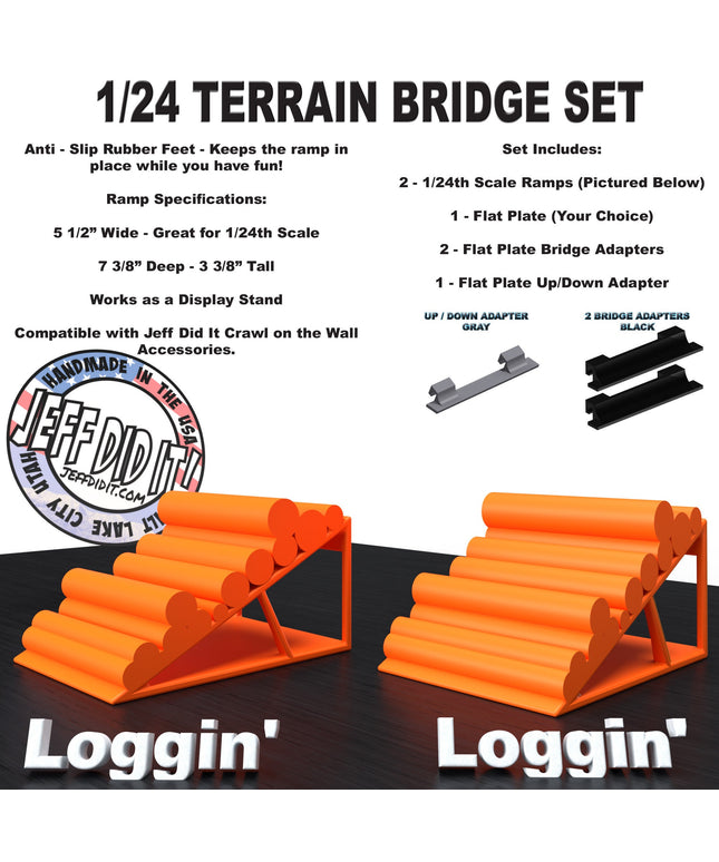 1/24th Ramp Loggin' and Loggin' - Bridge Set - Monster Truck - Crawler Scale - Display - Includes Anti Slip Rubber Feet - Expandable