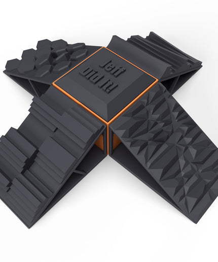 1/16 - 1/18th 4 Ramp Set with Center Tower - Monster Truck - Crawler Scale - Display - Includes Anti Slip Rubber Feet - Expandable
