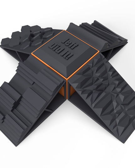 1/16 - 1/18th 4 Ramp Set with Center Tower - Monster Truck - Crawler Scale - Display - Includes Anti Slip Rubber Feet - Expandable