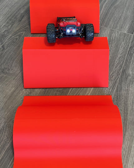 1/24th Monster Truck Ramp Set Includes 3 Jump/Roll Over Ramps - 200mm Works as Display Stand - Includes Anti Slip Rubber Feet - Great Gift!