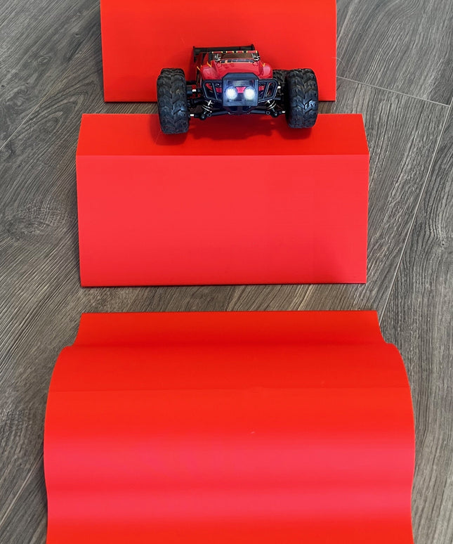 1/24th Monster Truck Ramp Set Includes 3 Jump/Roll Over Ramps - 200mm Works as Display Stand - Includes Anti Slip Rubber Feet - Great Gift!