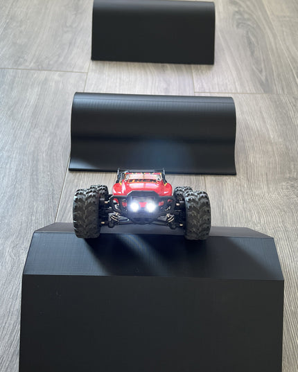 1/24th Monster Truck Ramp Set Includes 3 Jump/Roll Over Ramps - 200mm Works as Display Stand - Includes Anti Slip Rubber Feet - Great Gift!