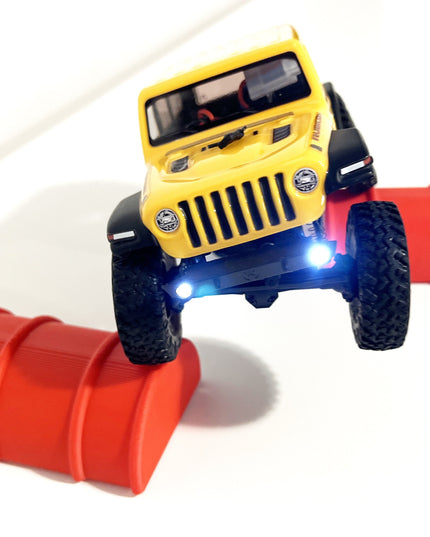 1/18 - 1/24th Over Sized Obstacles - 2 55 Gallon Half Drums & 1 Parking Block - Crawler Scale- Obstacle Course - Anti Slip Rubber Feet