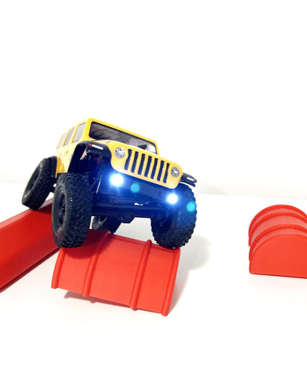 1/18 - 1/24th Over Sized Obstacles - 2 55 Gallon Half Drums & 1 Parking Block - Crawler Scale- Obstacle Course - Anti Slip Rubber Feet