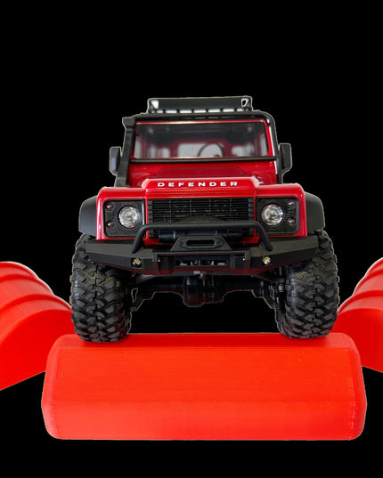 1/18 - 1/24th Over Sized Obstacles - 2 55 Gallon Half Drums & 1 Parking Block - Crawler Scale- Obstacle Course - Anti Slip Rubber Feet