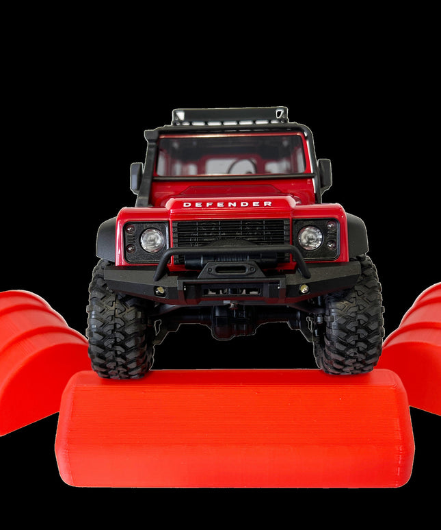 1/18 - 1/24th Over Sized Obstacles - 2 55 Gallon Half Drums & 1 Parking Block - Crawler Scale- Obstacle Course - Anti Slip Rubber Feet