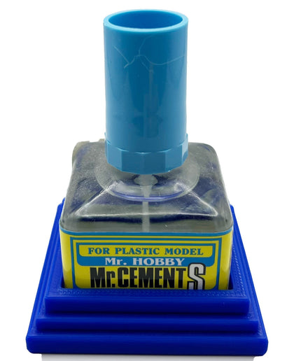 Anti-Tip 3D Printed Mr Hobby Cement Glue Weathering Bottle Holder with Rubber Feet
