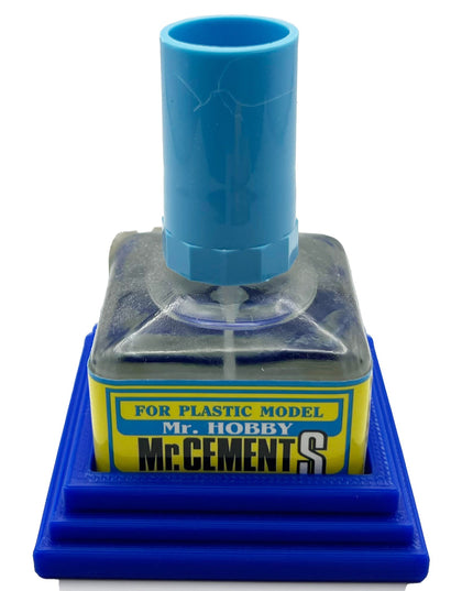Anti-Tip 3D Printed Mr Hobby Cement Glue Weathering Bottle Holder with Rubber Feet