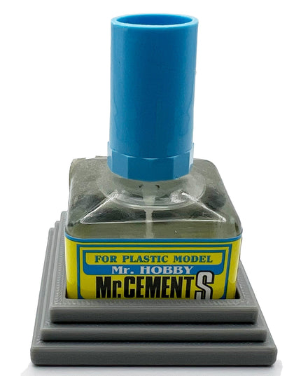 Anti-Tip 3D Printed Mr Hobby Cement Glue Weathering Bottle Holder with Rubber Feet