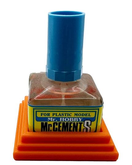 Anti-Tip 3D Printed Mr Hobby Cement Glue Weathering Bottle Holder with Rubber Feet