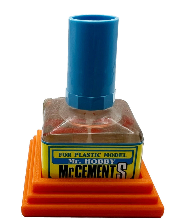 Anti-Tip 3D Printed Mr Hobby Cement Glue Weathering Bottle Holder with Rubber Feet