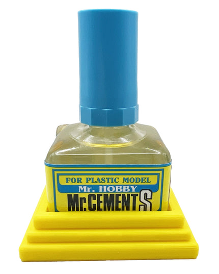 Anti-Tip 3D Printed Mr Hobby Cement Glue Weathering Bottle Holder with Rubber Feet