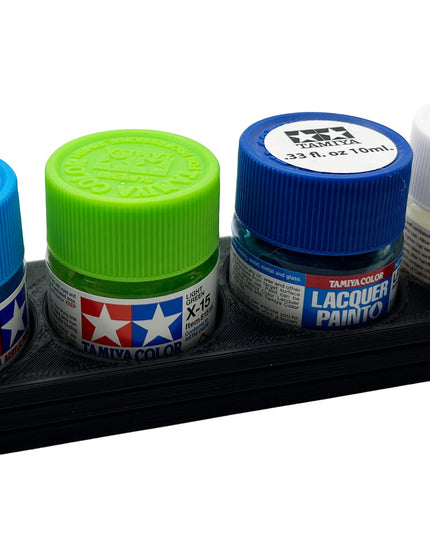 Tamiya 10ml Paint Bottle Holder - Holds 4 Tamiya 10ml Bottles with Anti-Slip Rubber Feet - Long Style - 3D Printed