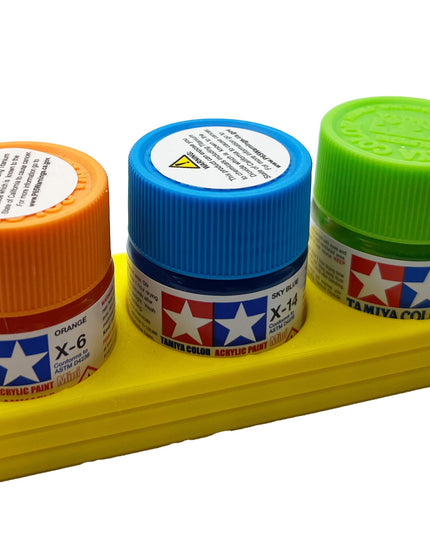 Tamiya 10ml Paint Bottle Holder - Holds 3 Tamiya 10ml Bottles with Anti-Slip Rubber Feet - 3d Printed