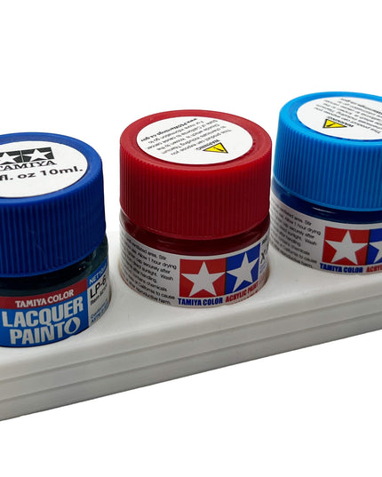 Tamiya 10ml Paint Bottle Holder - Holds 3 Tamiya 10ml Bottles with Anti-Slip Rubber Feet - 3d Printed