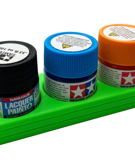Tamiya 10ml Paint Bottle Holder - Holds 3 Tamiya 10ml Bottles with Anti-Slip Rubber Feet - 3d Printed