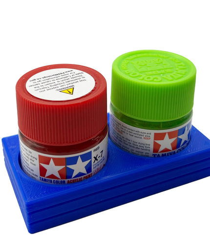 Tamiya 10ml Paint Bottle Holder - Holds 2 Tamiya 10ml Bottles with Anti-Slip Rubber Feet - 3d Printed
