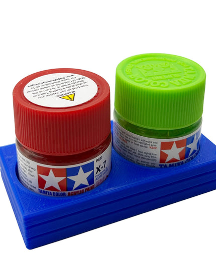 Tamiya 10ml Paint Bottle Holder - Holds 2 Tamiya 10ml Bottles with Anti-Slip Rubber Feet - 3d Printed