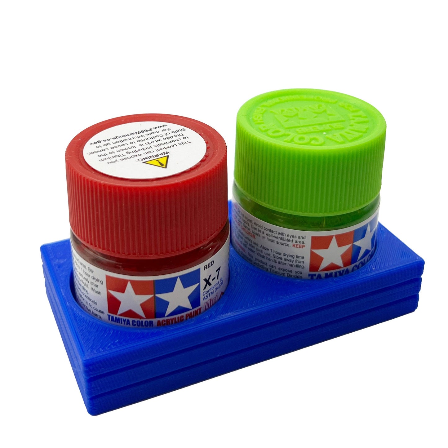 Tamiya 10ml Paint Bottle Holder - Holds 2 Tamiya 10ml Bottles with Anti-Slip Rubber Feet - 3d Printed