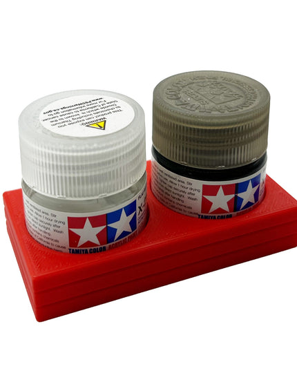 Tamiya 10ml Paint Bottle Holder - Holds 2 Tamiya 10ml Bottles with Anti-Slip Rubber Feet - 3d Printed