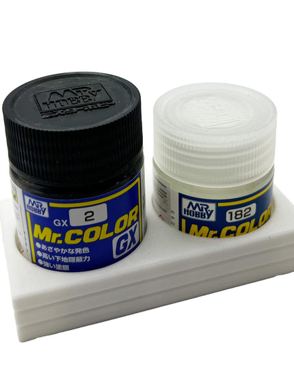 Mr Color 10ml & 18ml Paint Bottle Holder - Holds 2 Mr Color 10ml or 18ml Bottles with Anti-Slip Rubber Feet - 3D Printed