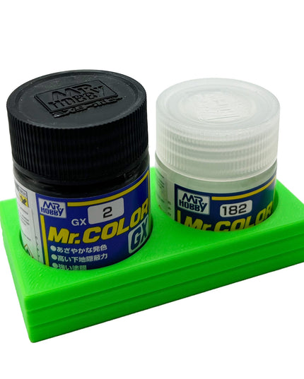 Mr Color 10ml & 18ml Paint Bottle Holder - Holds 2 Mr Color 10ml or 18ml Bottles with Anti-Slip Rubber Feet - 3D Printed