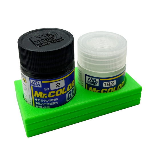 Mr Color 10ml & 18ml Paint Bottle Holder - Holds 2 Mr Color 10ml or 18ml Bottles with Anti-Slip Rubber Feet - 3D Printed