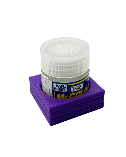 Mr Color 10ml & 18ml Paint Bottle Holder - Holds 1 Mr Color 10ml or 18ml Bottle with Anti-Slip Rubber Feet - 3D Printed