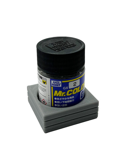 Mr Color 10ml & 18ml Paint Bottle Holder - Holds 1 Mr Color 10ml or 18ml Bottle with Anti-Slip Rubber Feet - 3D Printed