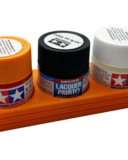 Tamiya 10ml Paint Bottle Holder - Holds 3 Tamiya 10ml Bottles with Anti-Slip Rubber Feet - 3d Printed