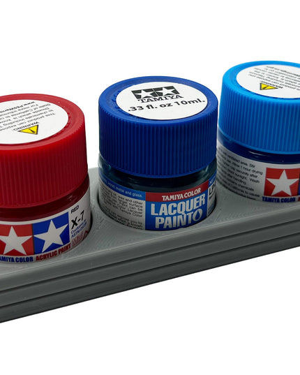Tamiya 10ml Paint Bottle Holder - Holds 3 Tamiya 10ml Bottles with Anti-Slip Rubber Feet - 3d Printed