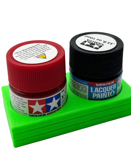 Tamiya 10ml Paint Bottle Holder - Holds 2 Tamiya 10ml Bottles with Anti-Slip Rubber Feet - 3d Printed