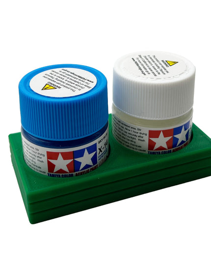 Tamiya 10ml Paint Bottle Holder - Holds 2 Tamiya 10ml Bottles with Anti-Slip Rubber Feet - 3d Printed