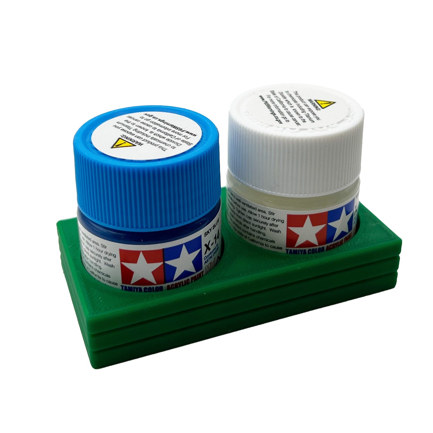 Tamiya 10ml Paint Bottle Holder - Holds 2 Tamiya 10ml Bottles with Anti-Slip Rubber Feet - 3d Printed