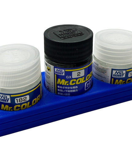 Mr Color 10ml & 18ml Paint Bottle Holder - Holds 3 Mr Color 10ml or 18ml Bottles with Anti-Slip Rubber Feet - 3D Printed