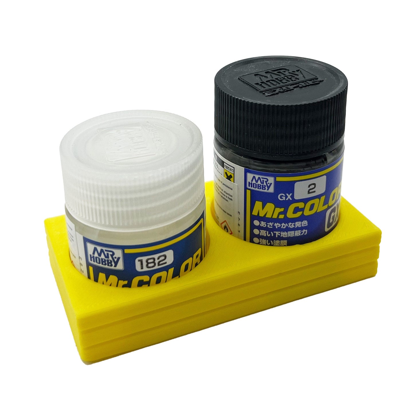 Mr Color 10ml & 18ml Paint Bottle Holder - Holds 2 Mr Color 10ml or 18ml Bottles with Anti-Slip Rubber Feet - 3D Printed