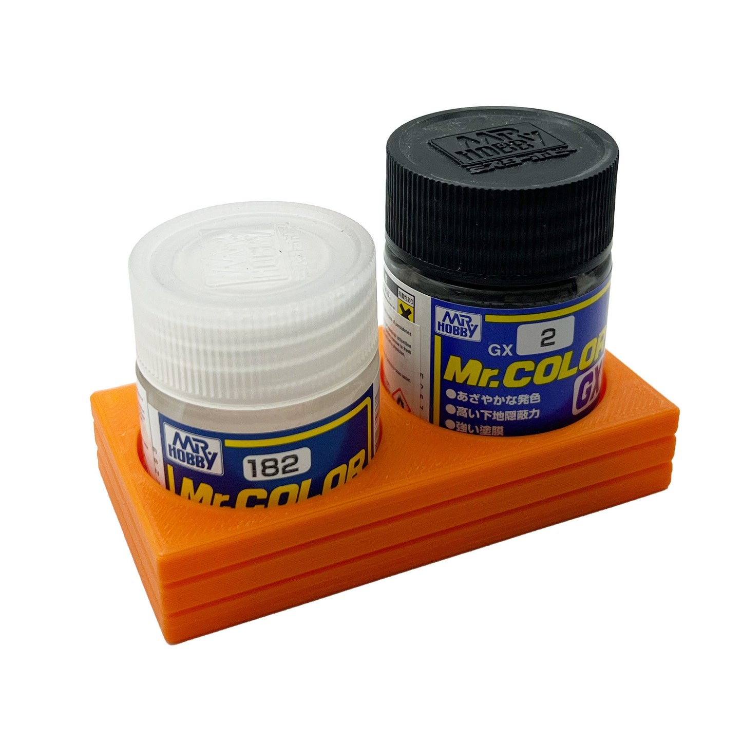 Mr Color 10ml & 18ml Paint Bottle Holder - Holds 2 Mr Color 10ml or 18ml Bottles with Anti-Slip Rubber Feet - 3D Printed