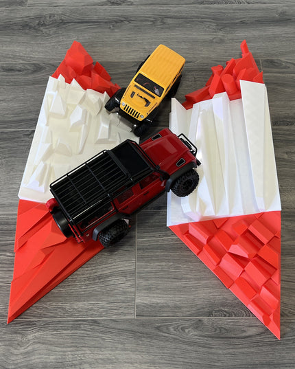 1/24th Canyon Crawler Ramp Set - Very Aggressive Terrain Set - Crawler Scale - Display - Includes Anti Slip Rubber Feet - Expandable
