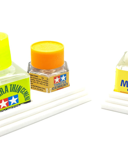 Anti-Tip 3D Printed Tamiya Glue Bottle Holder Square & Hex Style + Single Square 1 Each w/Rubber Feet Tamiya 87038 87012