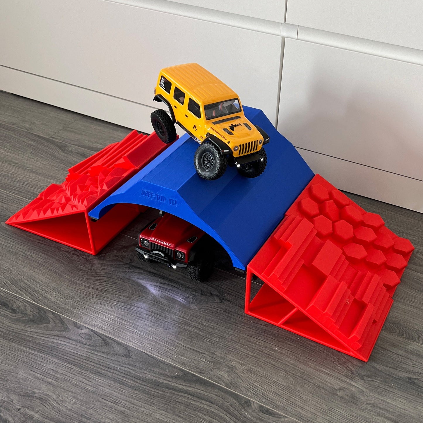 1/24th The Tunnel 4 Ramp Set - Bridge Set - Monster Truck - Crawler Scale - Display - Includes Anti Slip Rubber Feet - Expandable